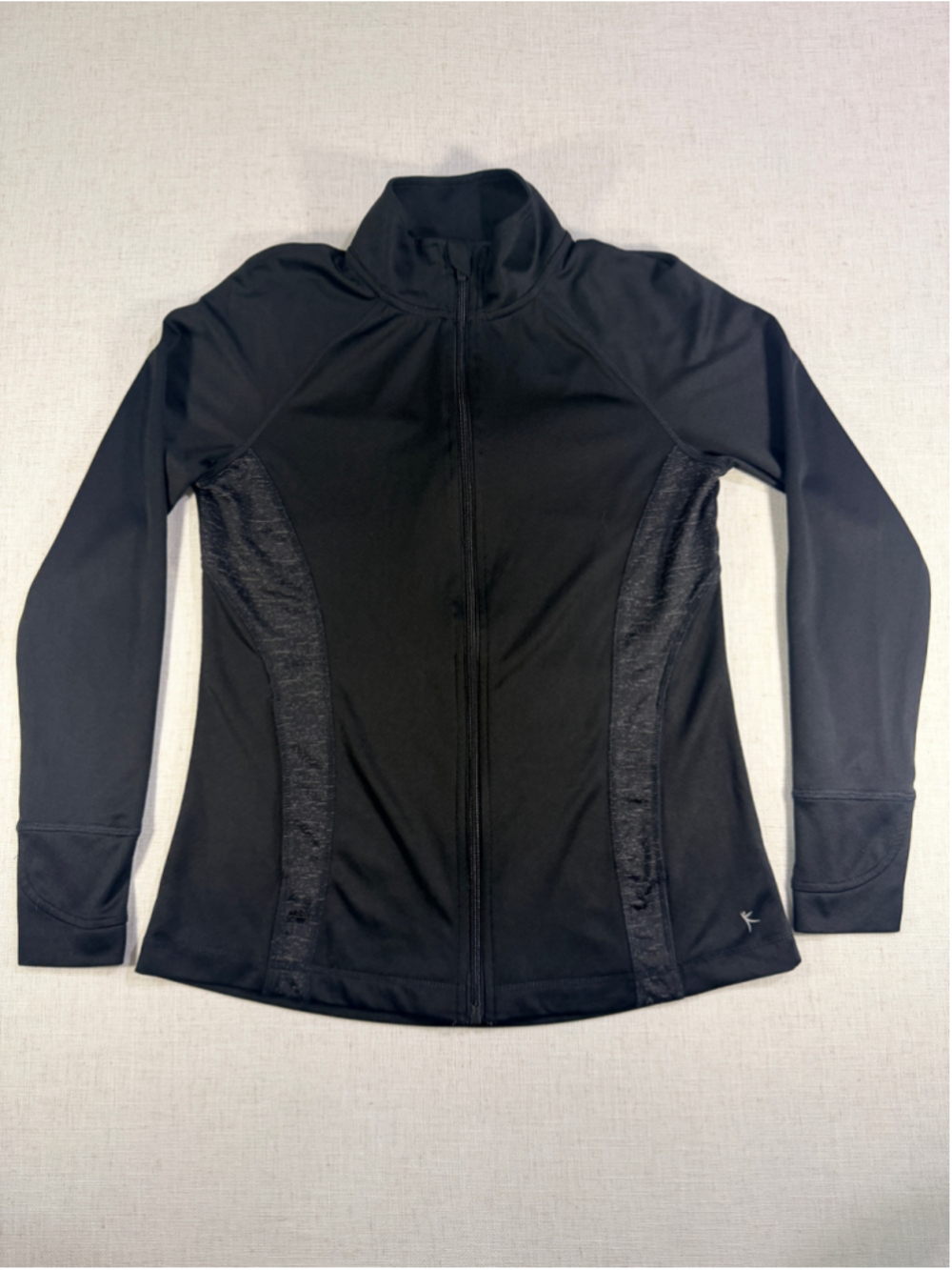 Danskin Now Women’s Dri-More Full Zip Running Track Jacket Thumbholes Black S
